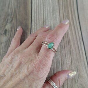 Turquoise Lenox Ring Women 10 Silver Bohemian Elegant Casual Modern Timeless NWT